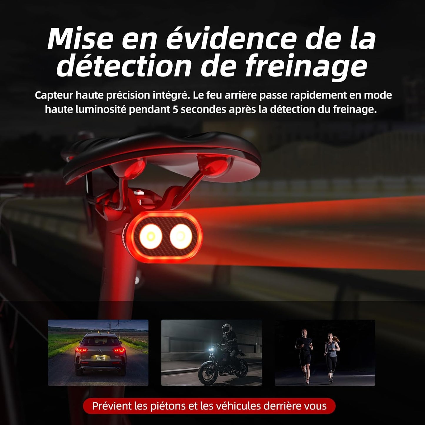 Vélo Éclairage - SmartBeam™ - Feu Arrière - VeloConnecte & Sécurité